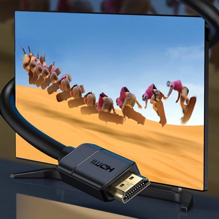 [PO ZWROCIE] Baseus kabel przewód HDMI 2.0 4K 30 Hz 3D HDR 18 Gbps 8 m czarny (CAKGQ-E01)