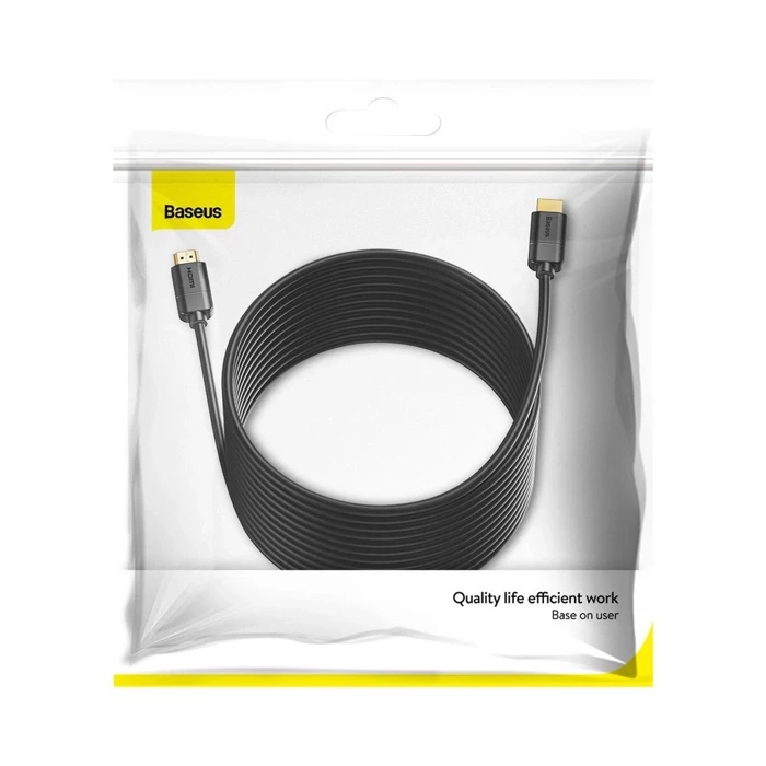 [PO ZWROCIE] Baseus kabel przewód HDMI 2.0 4K 30 Hz 3D HDR 18 Gbps 8 m czarny (CAKGQ-E01)