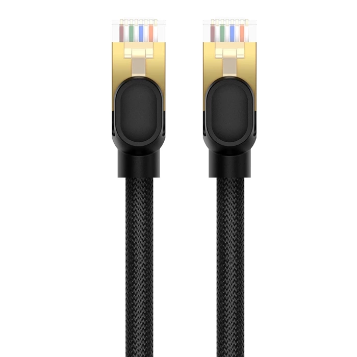 [PO ZWROCIE] Baseus szybki okrągły kabel sieciowy RJ45 40Gbps Cat. 8 0.5m czarny