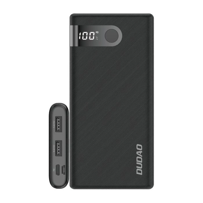 [PO ZWROCIE] Dudao powerbank 10000 mAh 2x USB / USB Typ C / micro USB 2 A z ekranem LED czarny (K9Pro-02)