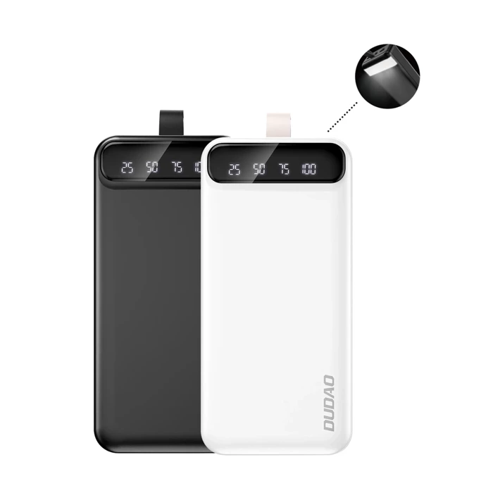 [PO ZWROCIE] Dudao powerbank 30000 mAh 2x USB / USB-C z lampką LED 10W czarny (K8s+ black)