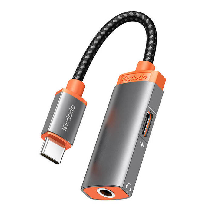 Adapter USB-C do Mini jack 3.5m + USB-C Mcdodo CA-0500, PD 60W (czarny)