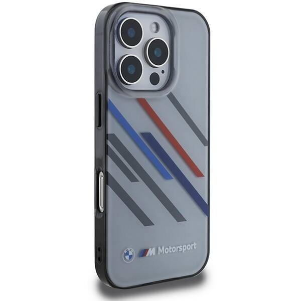 BMW BMHCP16X23HTRAG iPhone 16 Pro Max 6.9" szary/grey hardcase Motosport IML Random Stripes