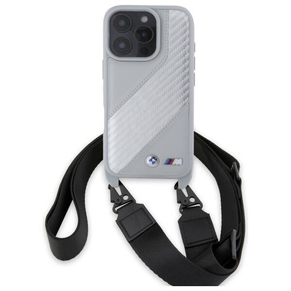 BMW BMHCP16X23PSCCG iPhone 16 Pro Max     6.9" szary/grey hardcase M Edition Carbon Stripe & Strap