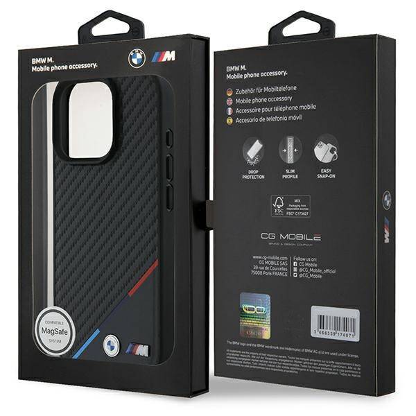 BMW BMHMP16L23PUDTK iPhone 16 Pro 6.3" czarny/black hardcase M Carbon Tricolor Line MagSafe