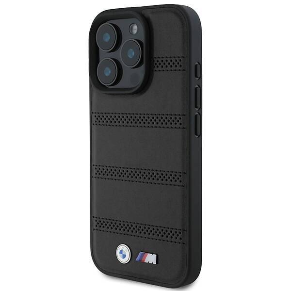 BMW BMHMP16L23PUSPK iPhone 16 Pro 6.3" czarny/black hardcase M Perforated And Stitched Line MagSafe