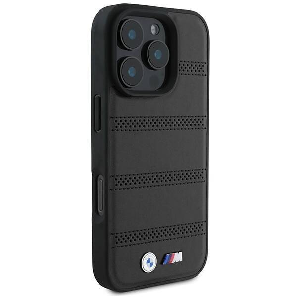 BMW BMHMP16L23PUSPK iPhone 16 Pro 6.3" czarny/black hardcase M Perforated And Stitched Line MagSafe