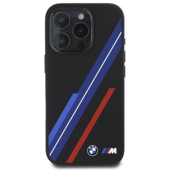 BMW BMHMP16L23SSPK iPhone 16 Pro 6.3"     czarny/black hardcase Silicone Random Lines MagSafe