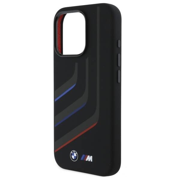 BMW BMHMP16X23SLIK iPhone 16 Pro Max      6.9" czarny/black hardcase Silicone Turning Lines MagSafe