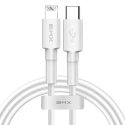 Baseus BMX Mini MFI wytrzymały kabel przewód USB Typ C PD 18W / Lightning 1.2m biały (CATLSW-A02)