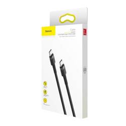 Baseus Cafule Cable wytrzymały nylonowy kabel przewód USB-C PD / USB-C PD PD2.0 60W 20V 3A QC3.0 1M czarny-szary (CATKLF-GG1)