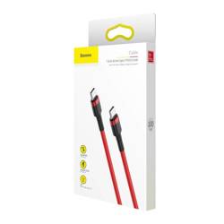 Baseus Cafule Cable wytrzymały nylonowy kabel przewód USB-C PD / USB-C PD PD2.0 60W 20V 3A QC3.0 1M czerwony (CATKLF-G09)