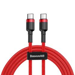 Baseus Cafule Cable wytrzymały nylonowy kabel przewód USB-C PD / USB-C PD PD2.0 60W 20V 3A QC3.0 2M czerwony (CATKLF-H09)