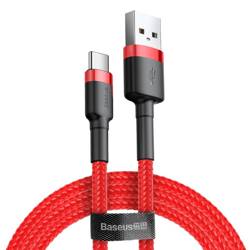 Baseus Cafule Cable wytrzymały nylonowy kabel przewód USB / USB-C QC3.0 2A 2M czerwony (CATKLF-C09)