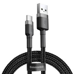 Baseus Cafule Cable wytrzymały nylonowy kabel przewód USB / USB-C QC3.0 3A 0,5M czarno-szary (CATKLF-AG1)