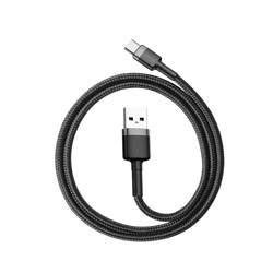 Baseus Cafule Cable wytrzymały nylonowy kabel przewód USB / USB-C QC3.0 3A 0,5M czarno-szary (CATKLF-AG1)