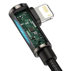 Baseus Legendary kątowy nylonowy kabel przewód USB - Lightning dla graczy 2,4A 1m czarny (CALCS-01)