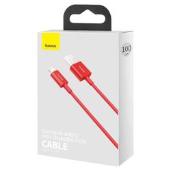 Baseus Superior kabel USB - Lightning 2,4 A 1 m czerwony (CALYS-A09)