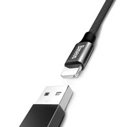 Baseus Yiven kabel przewód w materiałowym oplocie USB / Lightning 1,2M czarny (CALYW-01)