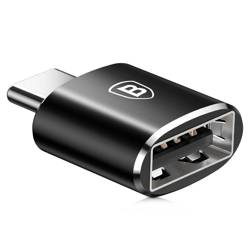 Baseus adapter przejściówka ze złącza USB na USB Typ C OTG czarny (CATOTG-01)