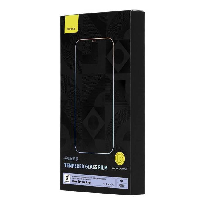 Baseus szkło hartowane do iPhone 14 Pro na cały ekran z osłoną na głośnik 0.4mm + zestaw montażowy