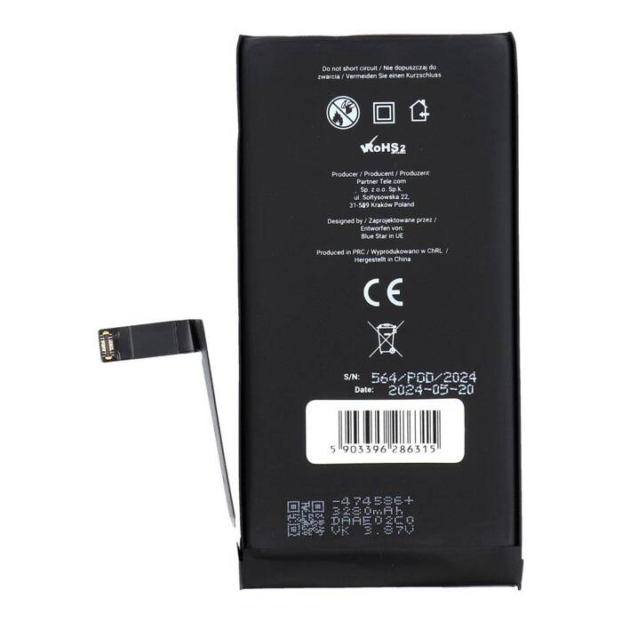 Blue Star HQ Bateria do Iphone 14 3279 mAh