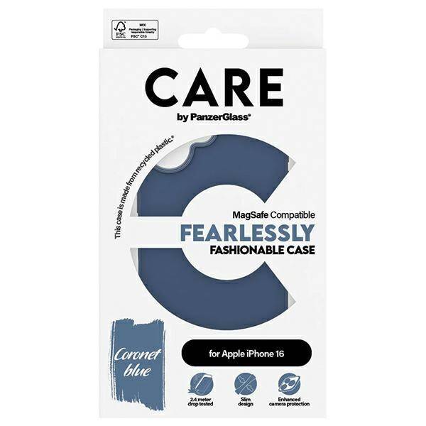 CARE by PanzerGlass Fashion Case iPhone 16 6.1" niebieski/blue MagSafe 1381