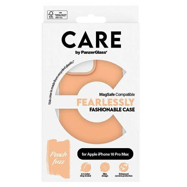 CARE by PanzerGlass Fashion Case iPhone 16 Pro Max 6.9" brzoskwiniowy/peachy MagSafe 1392