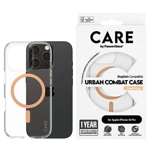 CARE by PanzerGlass Flagship Case iPhone 16 Pro 6,3" brzoskwiniowy/peachy MagSafe 1374