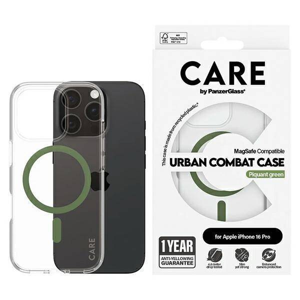 CARE by PanzerGlass Flagship Case iPhone 16 Pro 6,3" zielony/green MagSafe 1370