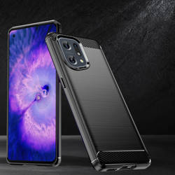 Carbon Case elastyczne etui pokrowiec Oppo Find X5 czarny