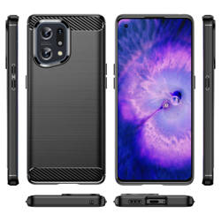 Carbon Case elastyczne etui pokrowiec Oppo Find X5 czarny