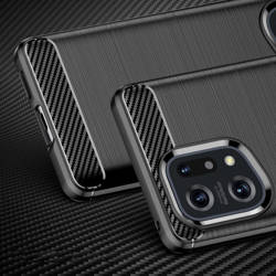 Carbon Case elastyczne etui pokrowiec Oppo Find X5 czarny