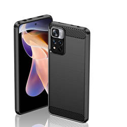 Carbon Case elastyczne etui pokrowiec Xiaomi Redmi Note 11 Pro+ 5G (China) / 11 Pro 5G (China) / Mi11i HyperCharge / Poco X4 NFC czarny