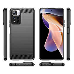 Carbon Case elastyczne etui pokrowiec Xiaomi Redmi Note 11 Pro+ 5G (China) / 11 Pro 5G (China) / Mi11i HyperCharge / Poco X4 NFC czarny