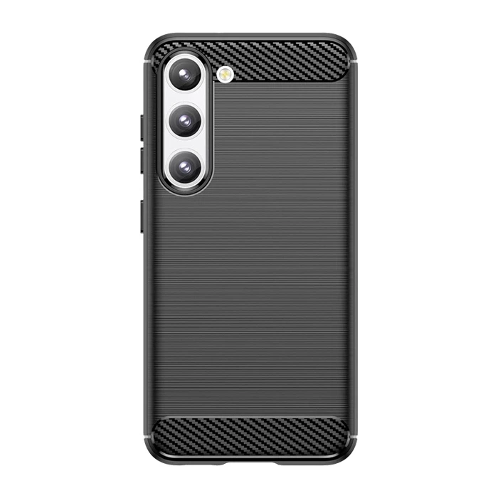 Carbon Case etui Samsung Galaxy S23 elastyczny silikonowy karbonowy pokrowiec czarne