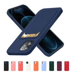 Card Case silikonowe etui portfel z kieszonką na kartę dokumenty do Xiaomi Redmi Note 10 / Redmi Note 10S granatowy