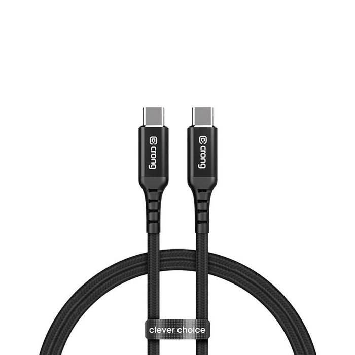 Crong Armor Link - Kabel 100W 5A USB-C do USB-C w oplocie 120cm (czarny)