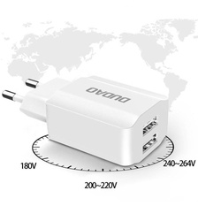 Dudao ładowarka sieciowa EU 2x USB 5V/2.4A + kabel USB Typ C biały (A2EU + Type-c white)