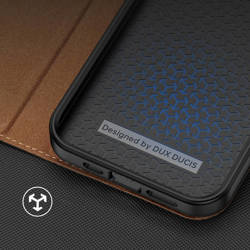 Dux Ducis Skin X2 etui do iPhone 14 Pro Max pokrowiec z magnetyczną klapką brązowy