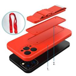 ETUI Rope case żelowe etui ze smyczą łańcuszkiem torebka smycz Xiaomi Redmi Note 10 5G / Poco M3 Pro ciemnozielony CASE