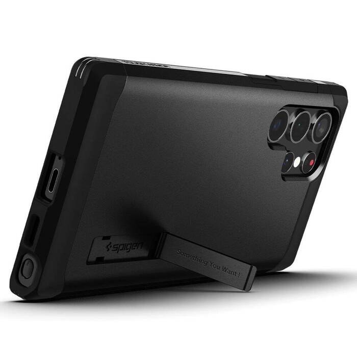 ETUI SPIGEN Galaxy S22 Ultra Tough Armor Black Czarne Case