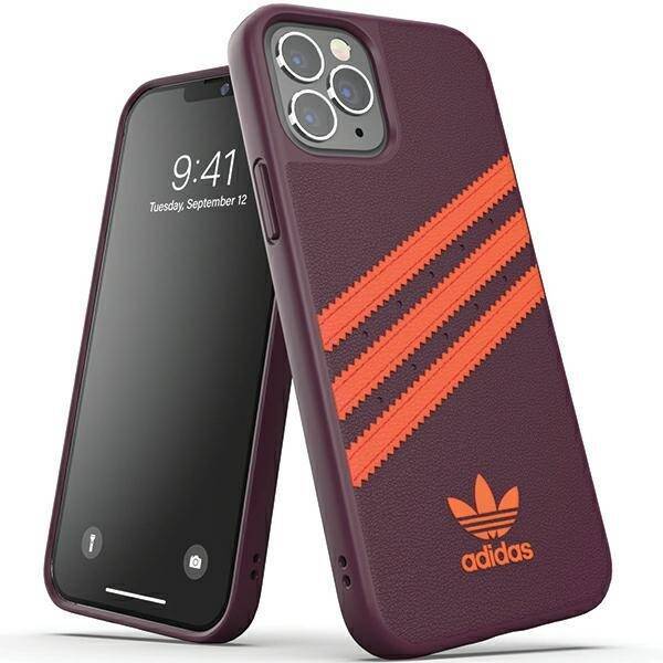 Etui Adidas OR Moulded PU iPhone 12/12 Pro bordowo-pomarańczowy/maroon-orange 42257