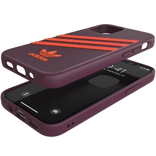 Etui Adidas OR Moulded PU iPhone 12/12 Pro bordowo-pomarańczowy/maroon-orange 42257