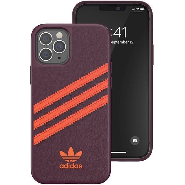 Etui Adidas OR Moulded PU iPhone 12/12 Pro bordowo-pomarańczowy/maroon-orange 42257