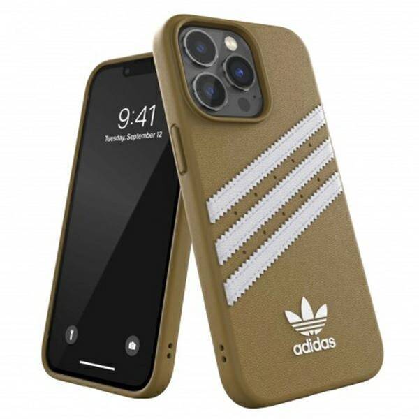 Etui Adidas OR Moulded PU iPhone 13 Pro Max 6,7" beżowo-złoty/beige-gold 47807