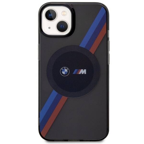 Etui BMW BMHMP14SHDTK iPhone 14 6.1" szary/grey Tricolor Stripes MagSafe