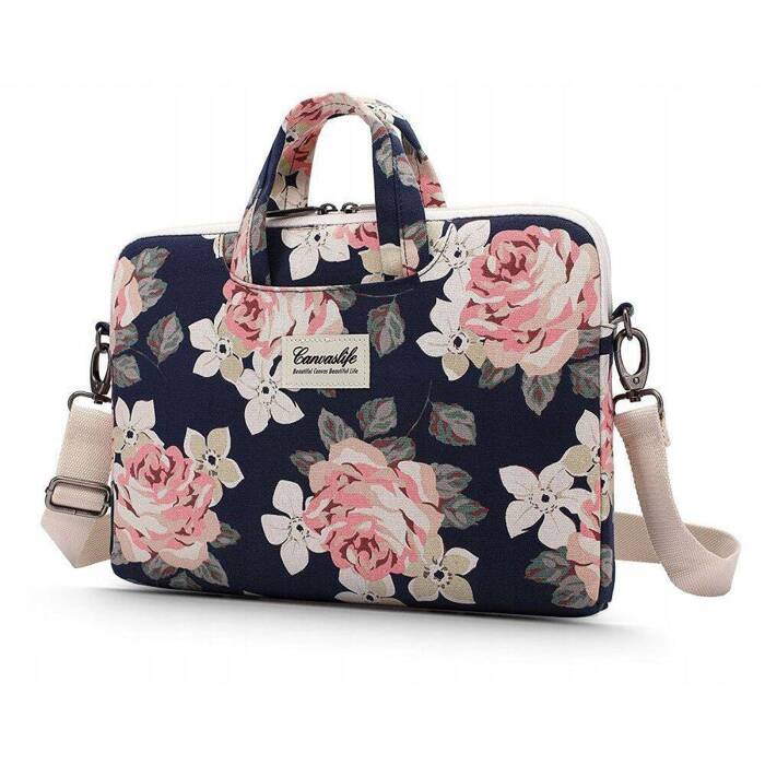 Etui CANVASLIFE Laptop 13-14 Briefcase Navy Rose Granatowe Case