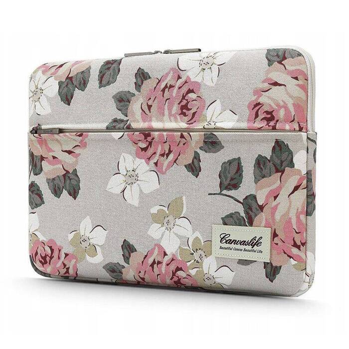 Etui CANVASLIFE Laptop 15-16 Sleeve White Rose Szare Case