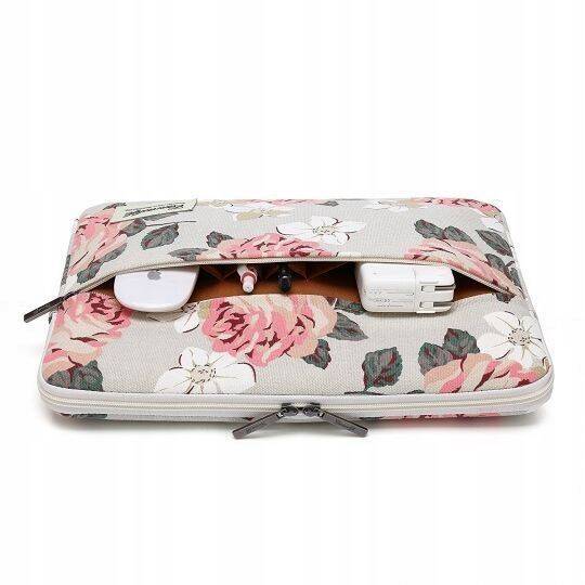 Etui CANVASLIFE Laptop 15-16 Sleeve White Rose Szare Case